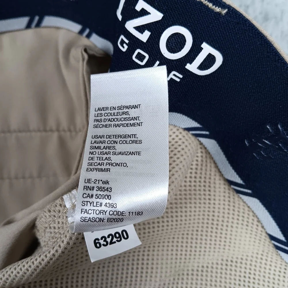 Izod Pant Golf Men 36x34 Tan Stretch Performance Flat Front 4393
